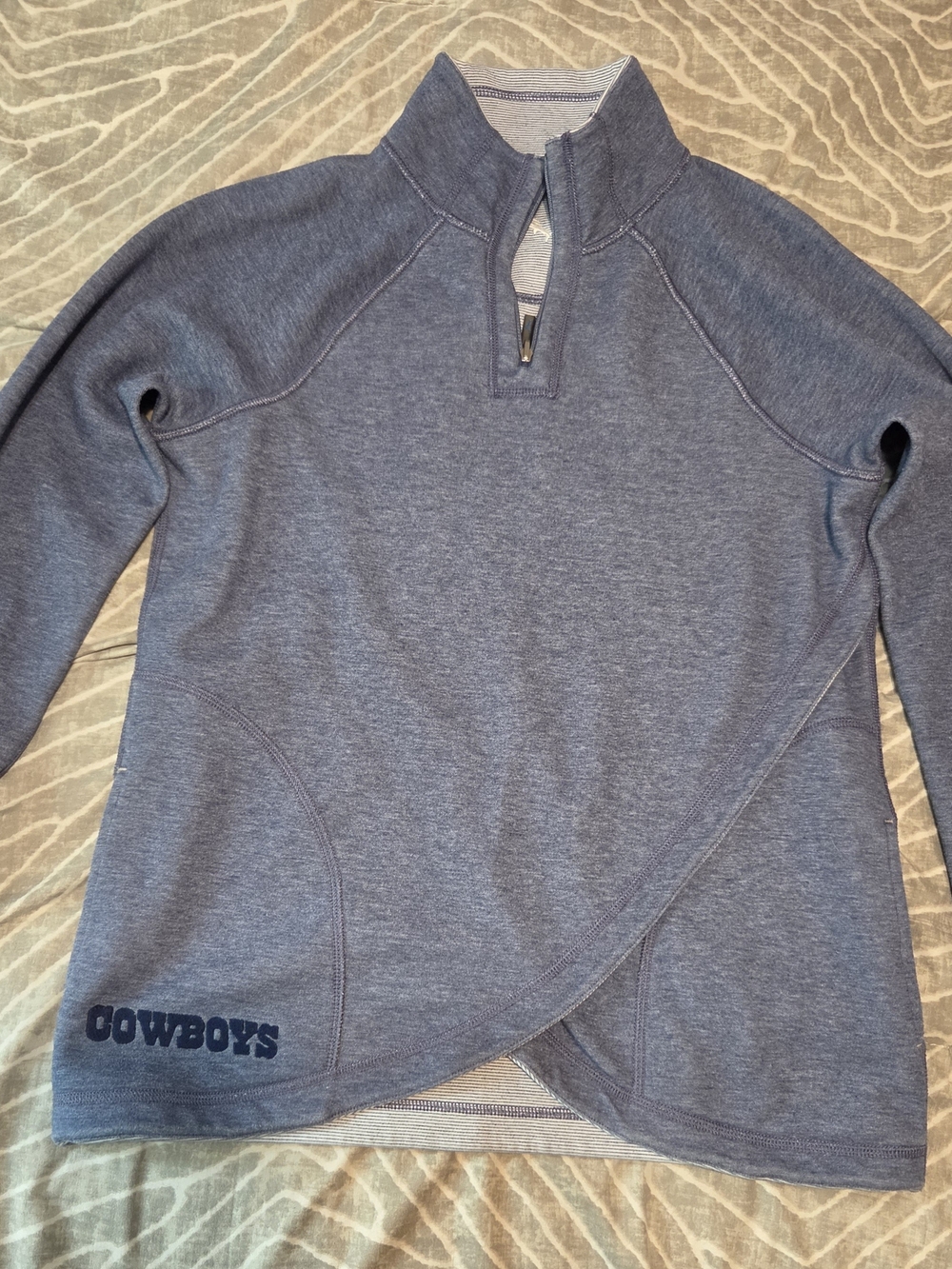Blue Half-Zip Pullover with 'COWBOYS' Logo